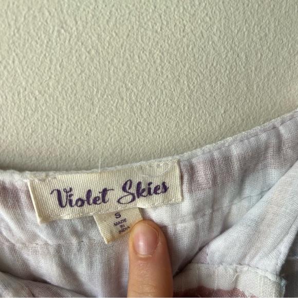 5 FOR $25 | Violet Skies 100% Cotton Stripe Tiered Ruffle Strap Midi Dress S - Picture 4 of 11